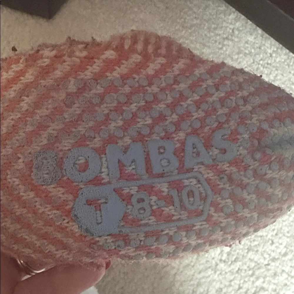 Bombas Kids Pink and Blue Striped Slippers